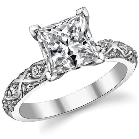 Round Brilliant Moissanite Engagement Ring Setting 0.24ct