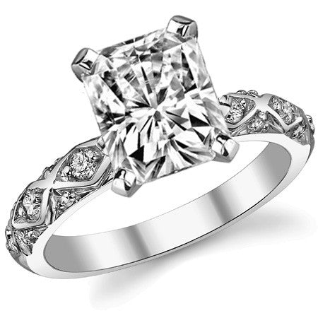 Round Brilliant Moissanite Engagement Ring Setting 0.24ct