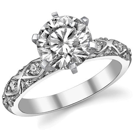Round Brilliant Moissanite Engagement Ring Setting 0.24ct
