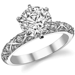 Round Brilliant Moissanite Engagement Ring Setting 0.24ct
