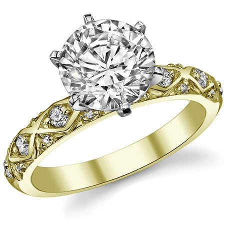 Round Brilliant Moissanite Engagement Ring Setting 0.24ct