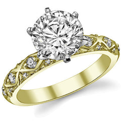 Round Brilliant Moissanite Engagement Ring Setting 0.24ct