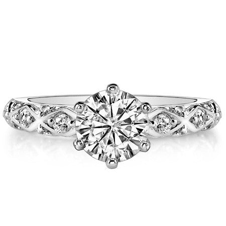 Round Brilliant Moissanite Engagement Ring Setting 0.24ct