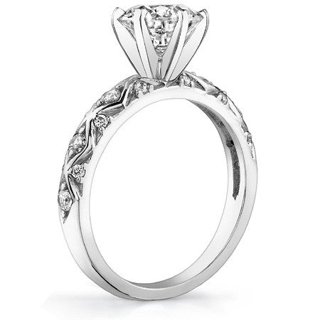 Round Brilliant Moissanite Engagement Ring Setting 0.24ct