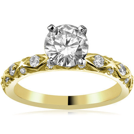 Round Brilliant Moissanite Engagement Ring Setting 0.24ct