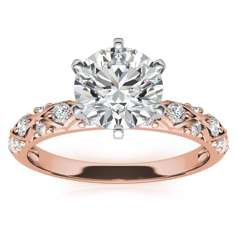 Round Brilliant Moissanite Engagement Ring Setting 0.24ct