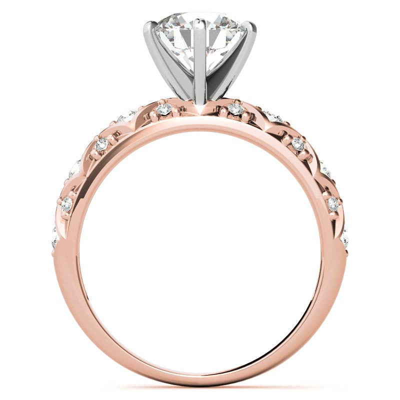 Round Brilliant Moissanite Engagement Ring Setting 0.24ct