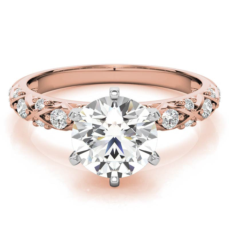 Round Brilliant Moissanite Engagement Ring Setting 0.24ct