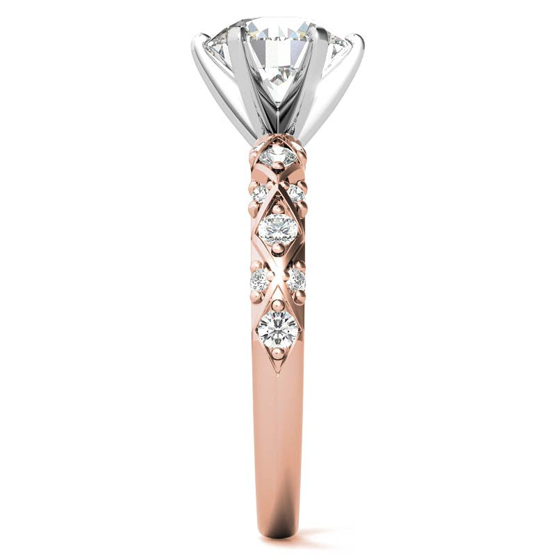 Round Brilliant Moissanite Engagement Ring Setting 0.24ct