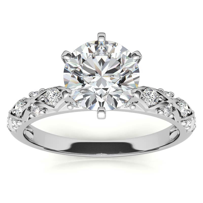 Round Brilliant Moissanite Engagement Ring Setting 0.24ct