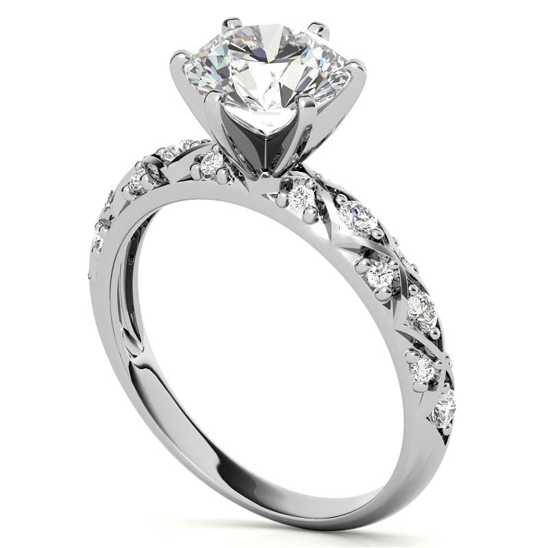 Round Brilliant Moissanite Engagement Ring Setting 0.24ct