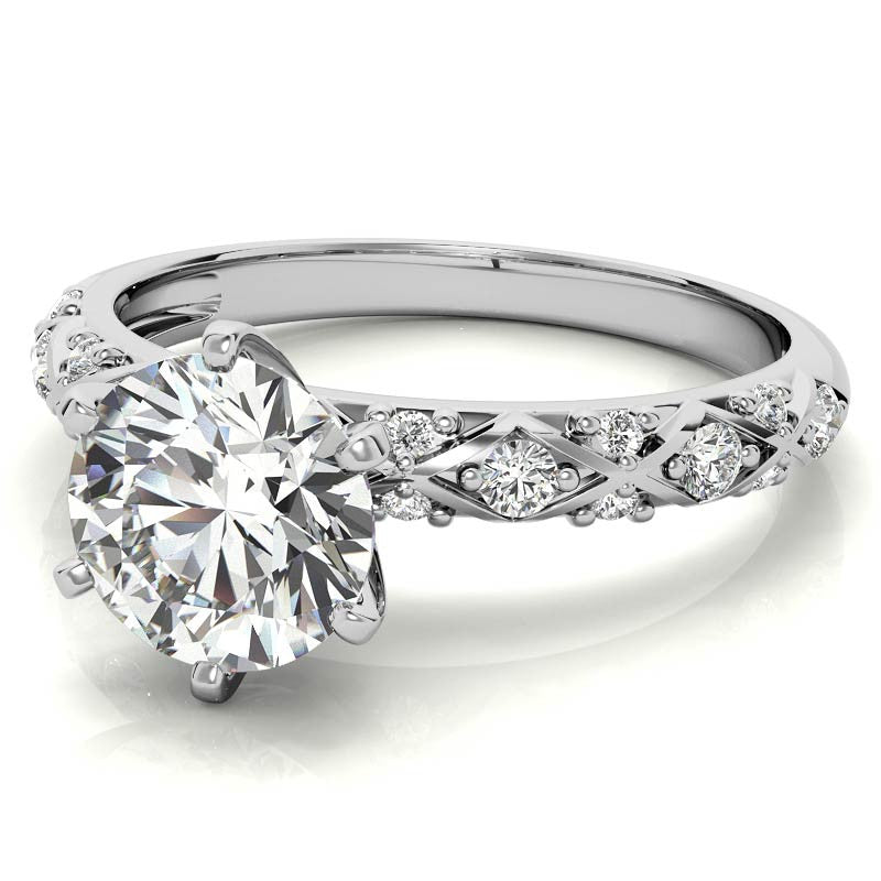 Round Brilliant Moissanite Engagement Ring Setting 0.24ct