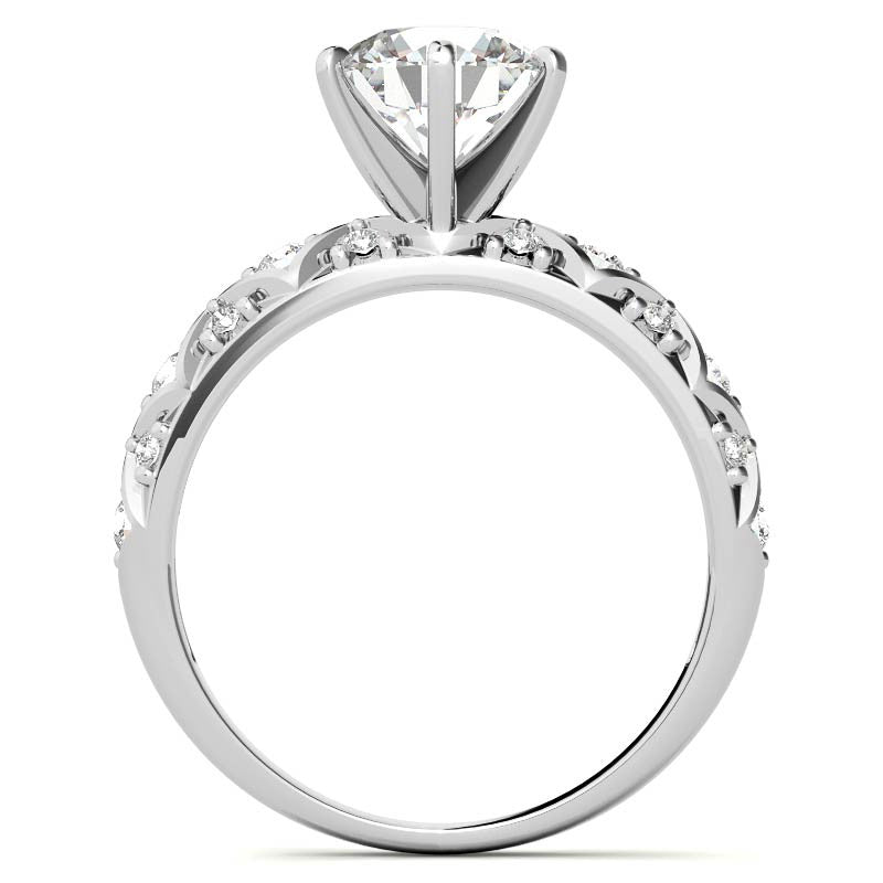 Round Brilliant Moissanite Engagement Ring Setting 0.24ct