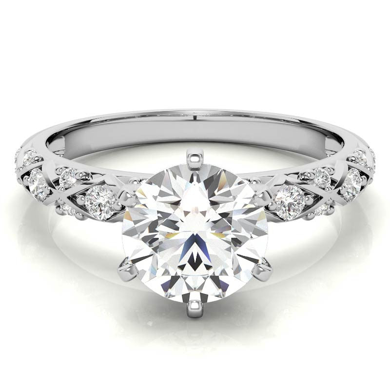 Round Brilliant Moissanite Engagement Ring Setting 0.24ct
