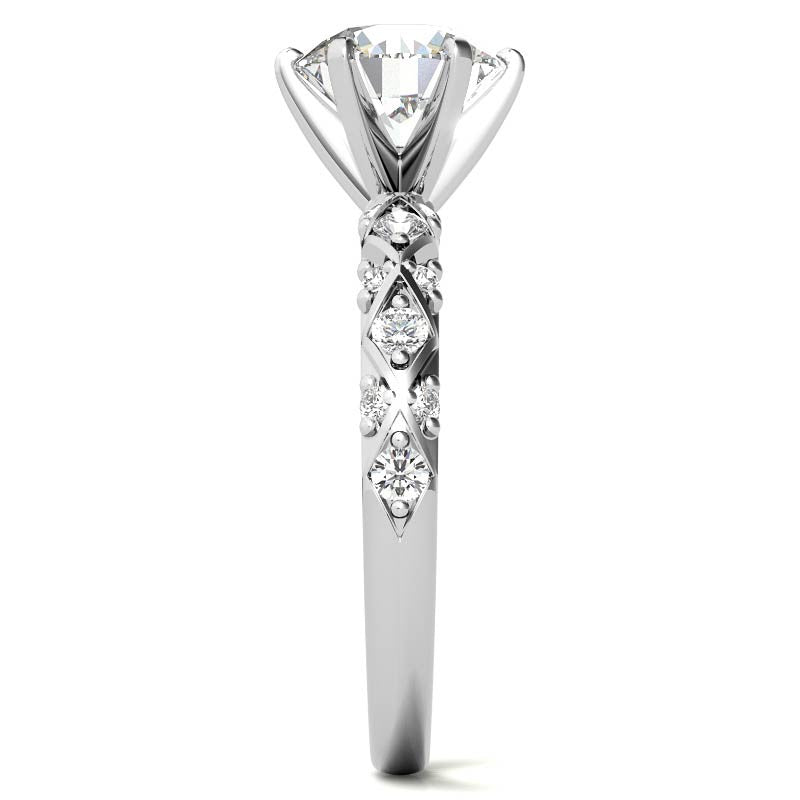 Round Brilliant Moissanite Engagement Ring Setting 0.24ct