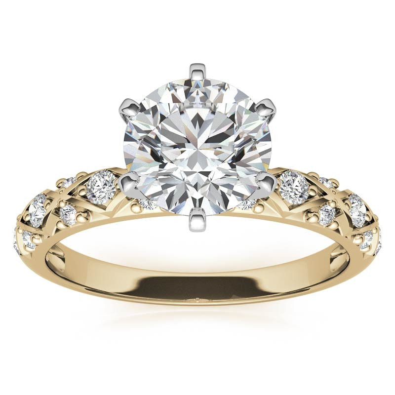 Round Brilliant Moissanite Engagement Ring Setting 0.24ct