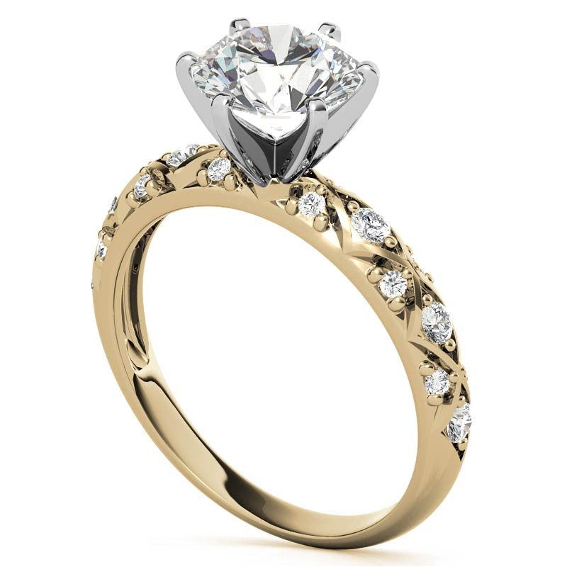 Round Brilliant Moissanite Engagement Ring Setting 0.24ct