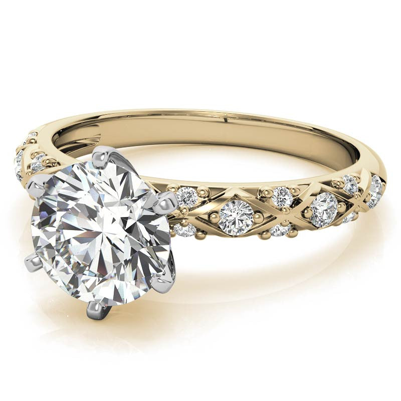 Round Brilliant Moissanite Engagement Ring Setting 0.24ct