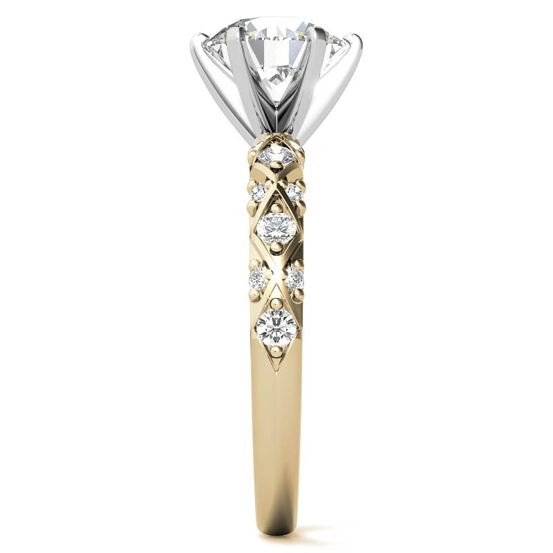 Round Brilliant Moissanite Engagement Ring Setting 0.24ct