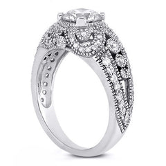 Round Antique Style Moissanite Engagement Ring