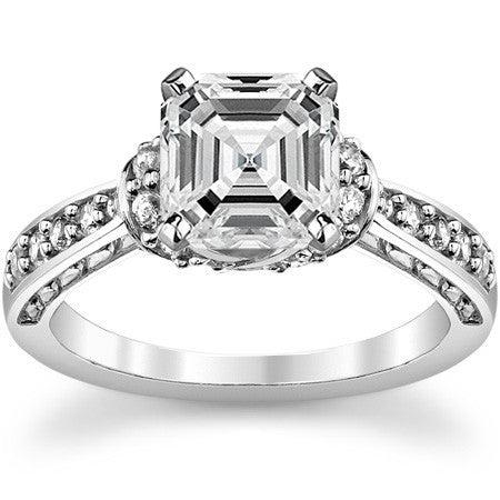 Round Brilliant Moissanite Woven Engagement Ring Setting 0.36ct