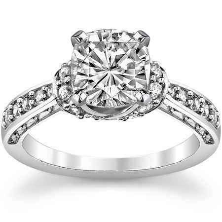 Round Brilliant Moissanite Woven Engagement Ring Setting 0.36ct