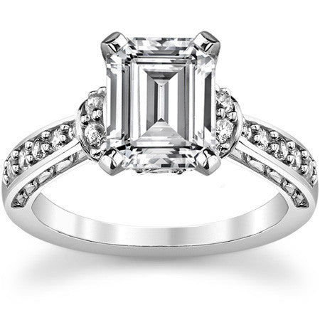 Round Brilliant Moissanite Woven Engagement Ring Setting 0.36ct