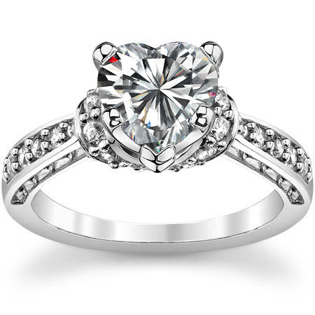 Round Brilliant Moissanite Woven Engagement Ring Setting 0.36ct