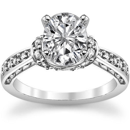 Round Brilliant Moissanite Woven Engagement Ring Setting 0.36ct