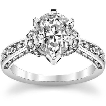 Round Brilliant Moissanite Woven Engagement Ring Setting 0.36ct
