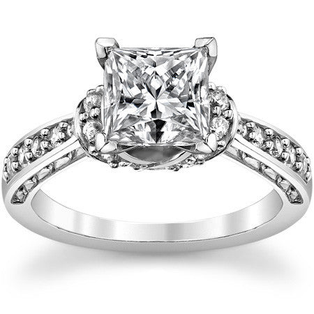 Round Brilliant Moissanite Woven Engagement Ring Setting 0.36ct