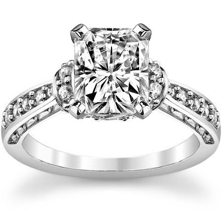 Round Brilliant Moissanite Woven Engagement Ring Setting 0.36ct