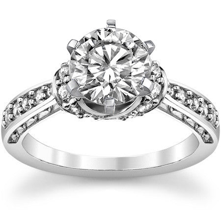 Round Brilliant Moissanite Woven Engagement Ring Setting 0.36ct