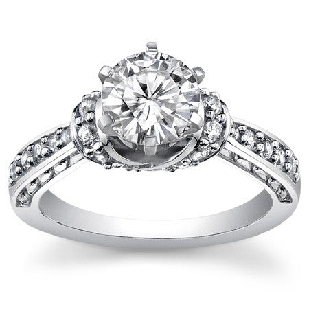 Round Brilliant Moissanite Woven Engagement Ring Setting 0.36ct