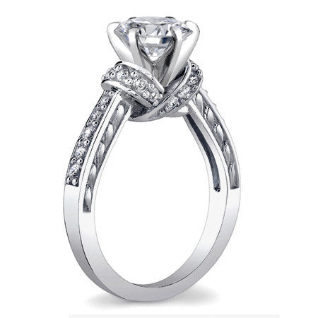 Round Brilliant Moissanite Woven Engagement Ring Setting 0.36ct