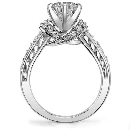 Round Brilliant Moissanite Woven Engagement Ring Setting 0.36ct
