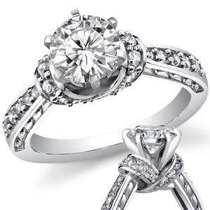 Round Brilliant Moissanite Woven Engagement Ring Setting 0.36ct