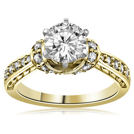 Round Brilliant Moissanite Woven Engagement Ring Setting 0.36ct