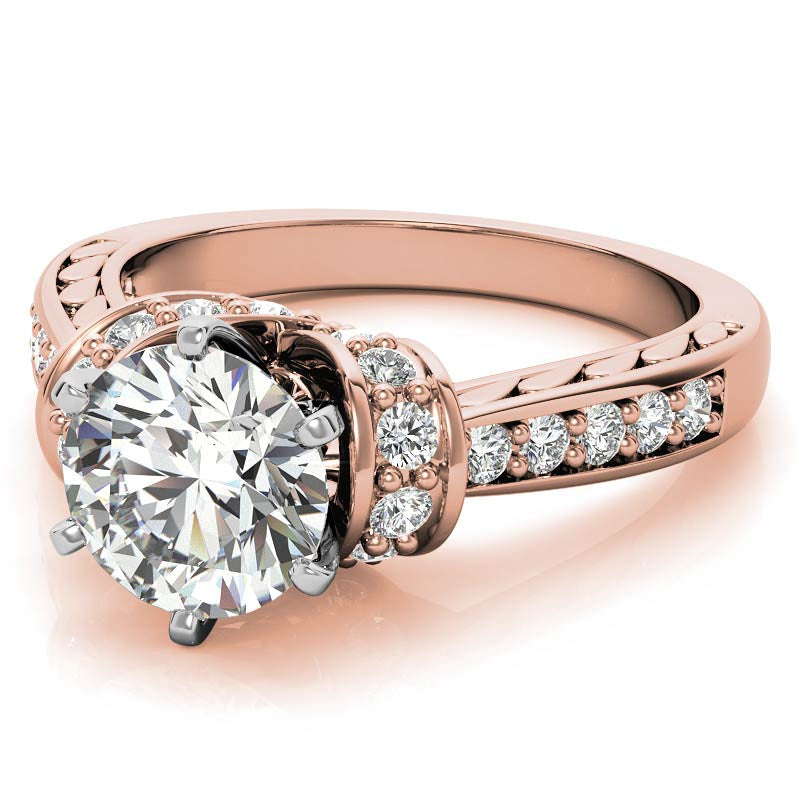 Round Brilliant Moissanite Woven Engagement Ring Setting 0.36ct