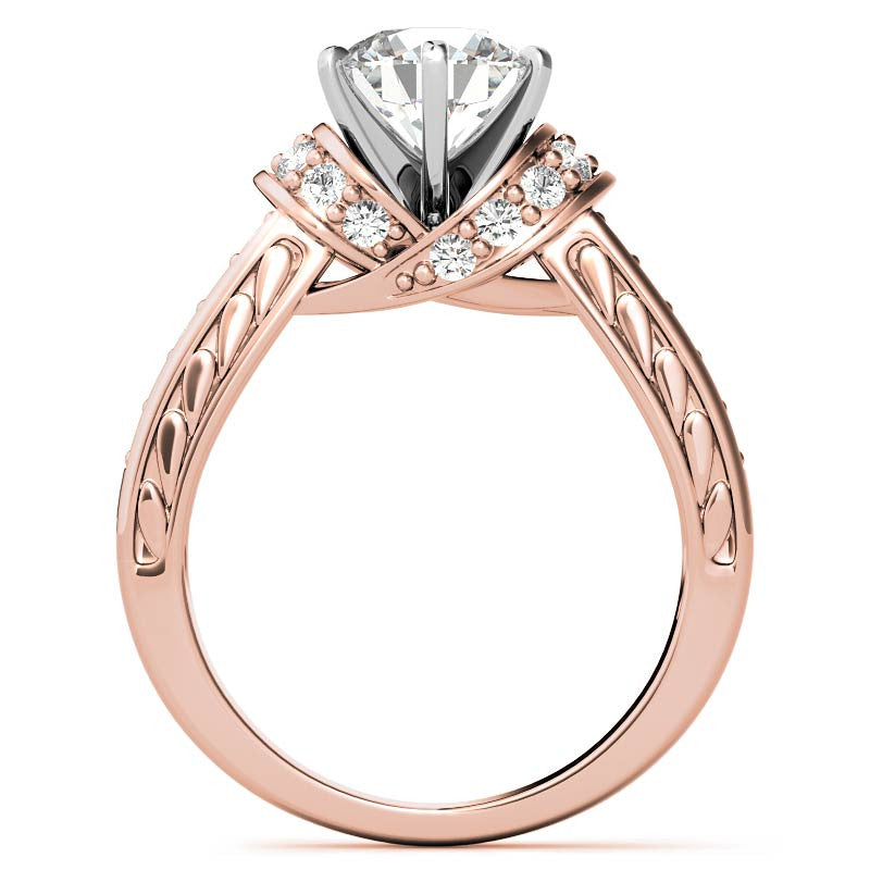 Round Brilliant Moissanite Woven Engagement Ring Setting 0.36ct