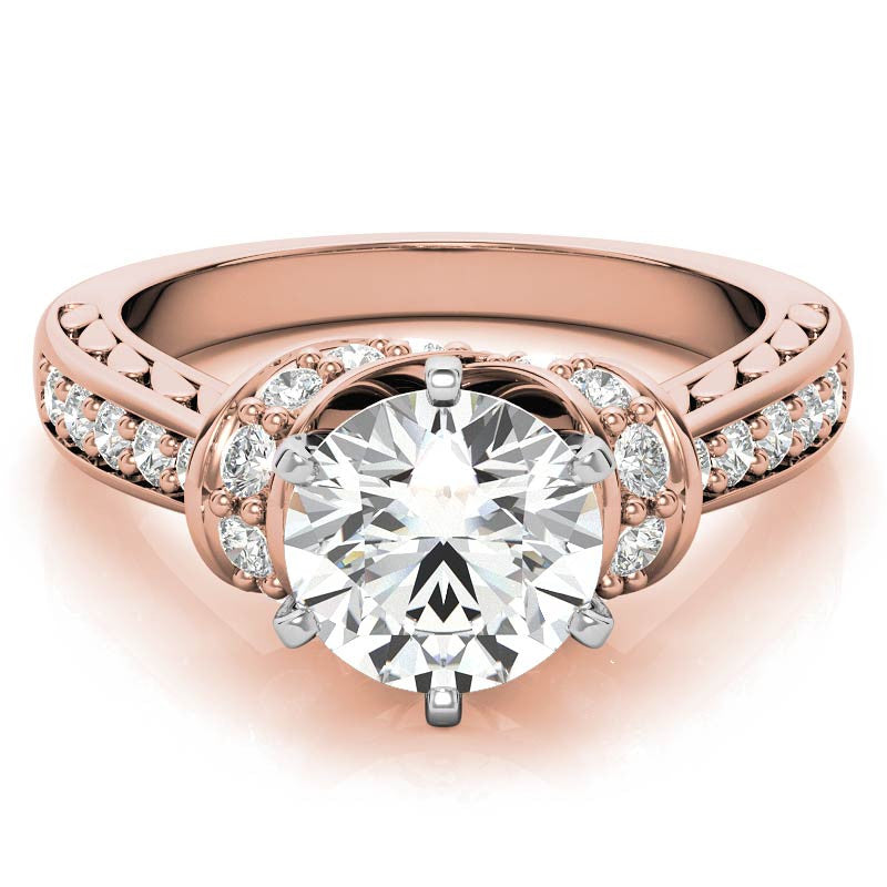 Round Brilliant Moissanite Woven Engagement Ring Setting 0.36ct