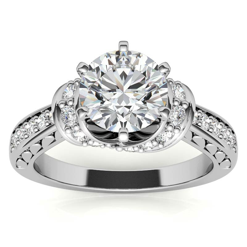 Round Brilliant Moissanite Woven Engagement Ring Setting 0.36ct