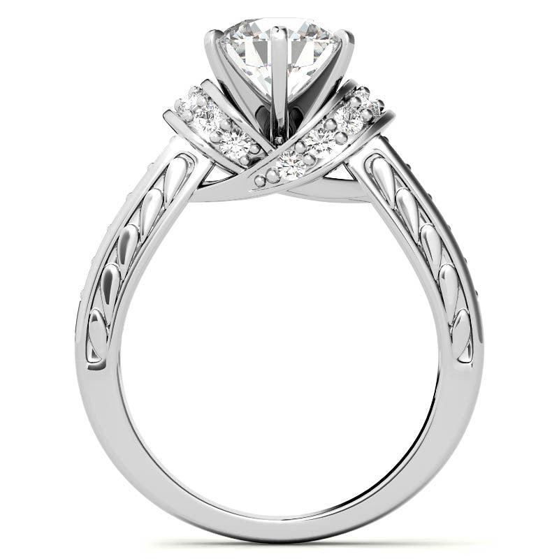 Round Brilliant Moissanite Woven Engagement Ring Setting 0.36ct