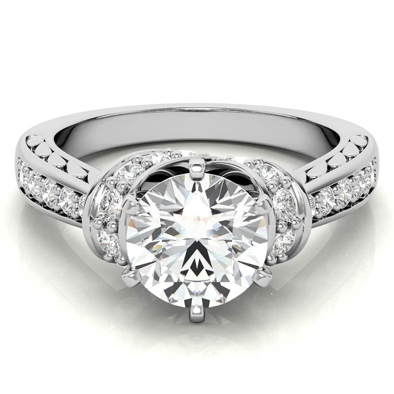 Round Brilliant Moissanite Woven Engagement Ring Setting 0.36ct
