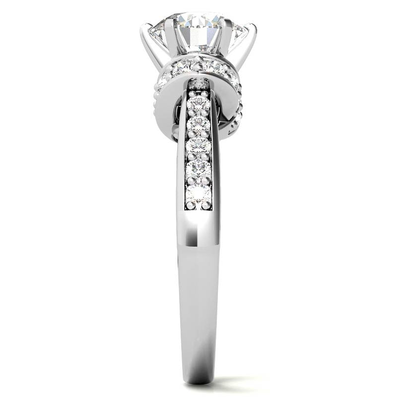 Round Brilliant Moissanite Woven Engagement Ring Setting 0.36ct