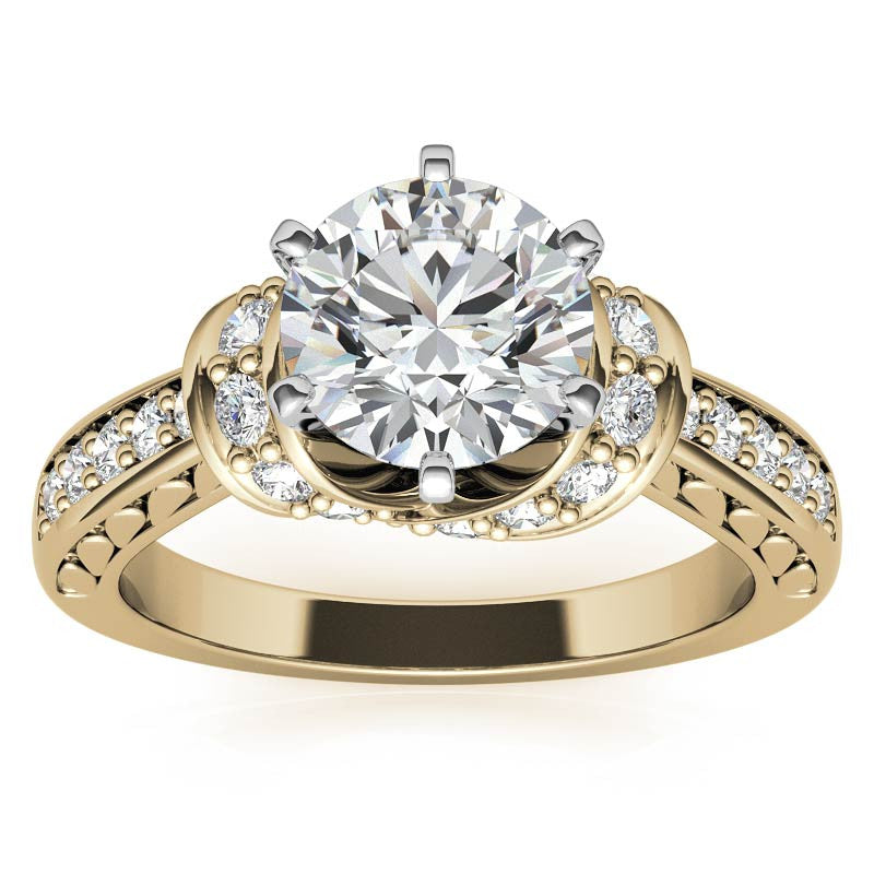Round Brilliant Moissanite Woven Engagement Ring Setting 0.36ct