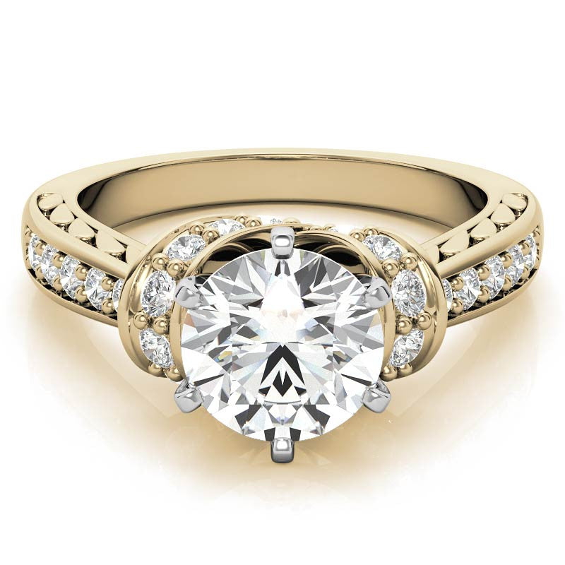 Round Brilliant Moissanite Woven Engagement Ring Setting 0.36ct