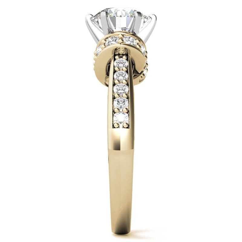 Round Brilliant Moissanite Woven Engagement Ring Setting 0.36ct