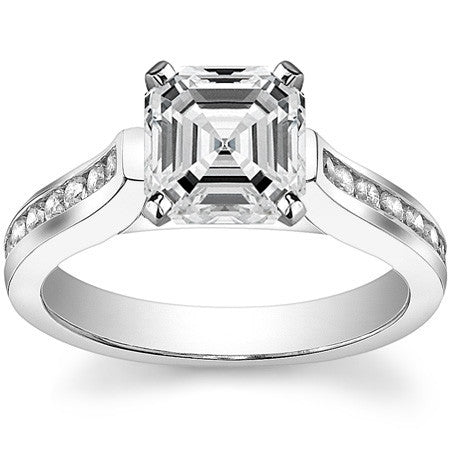 Round Brilliant Moissanite Cathedral Engagement Ring Setting 0.32ct