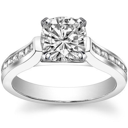 Round Brilliant Moissanite Cathedral Engagement Ring Setting 0.32ct